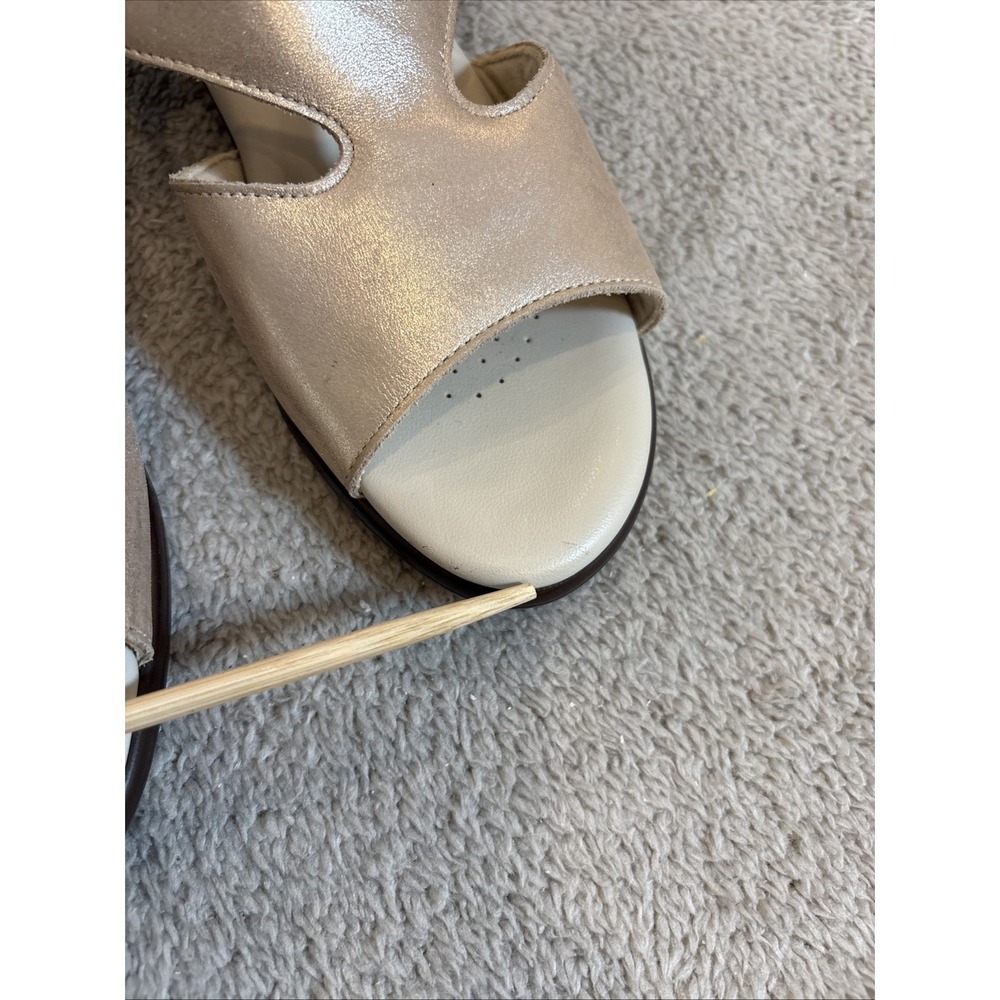 SAS Suntimer Heel Strap Sandals 6W Lusso Tripod Comfort Shimmer Tan Slingback - Picture 5 of 16